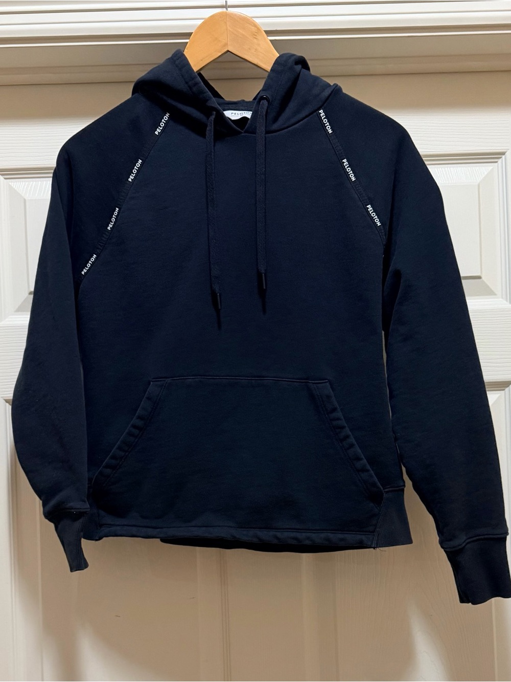 Peloton Black Hoodie with Subtle Logo Tape